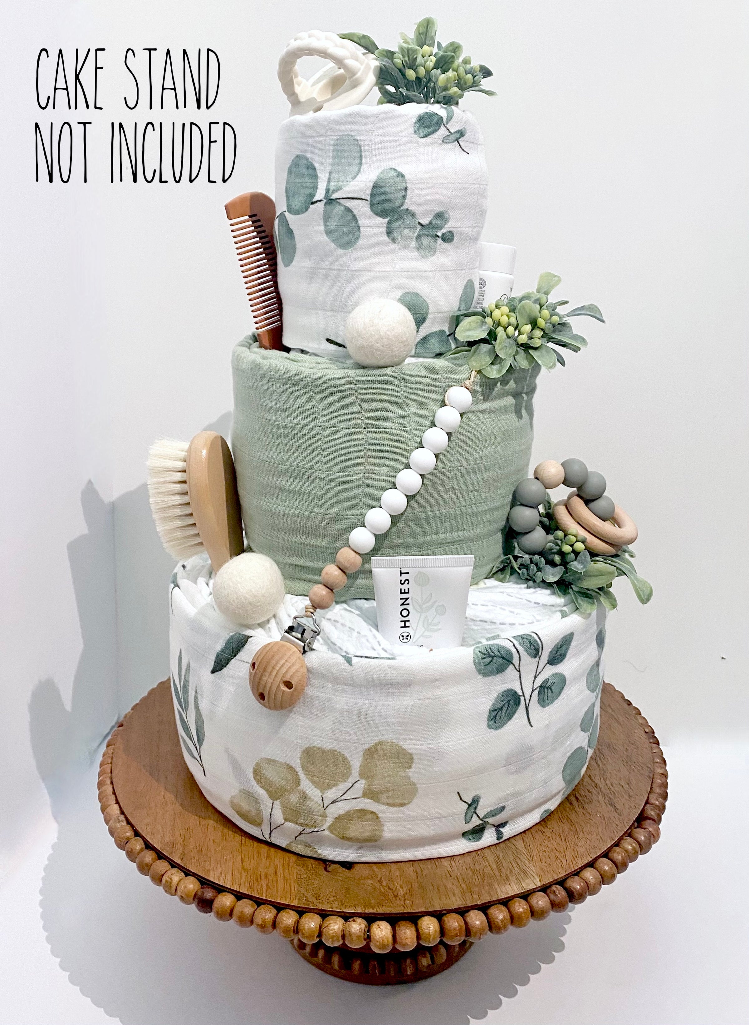 Eucalyptus Sage Diaper Cake 3 Tier, Baby Shower Centerpiece | Tumbleweed  Babies Unique Baby Gifts and Gifts for Modern Families, image size:2400x3281