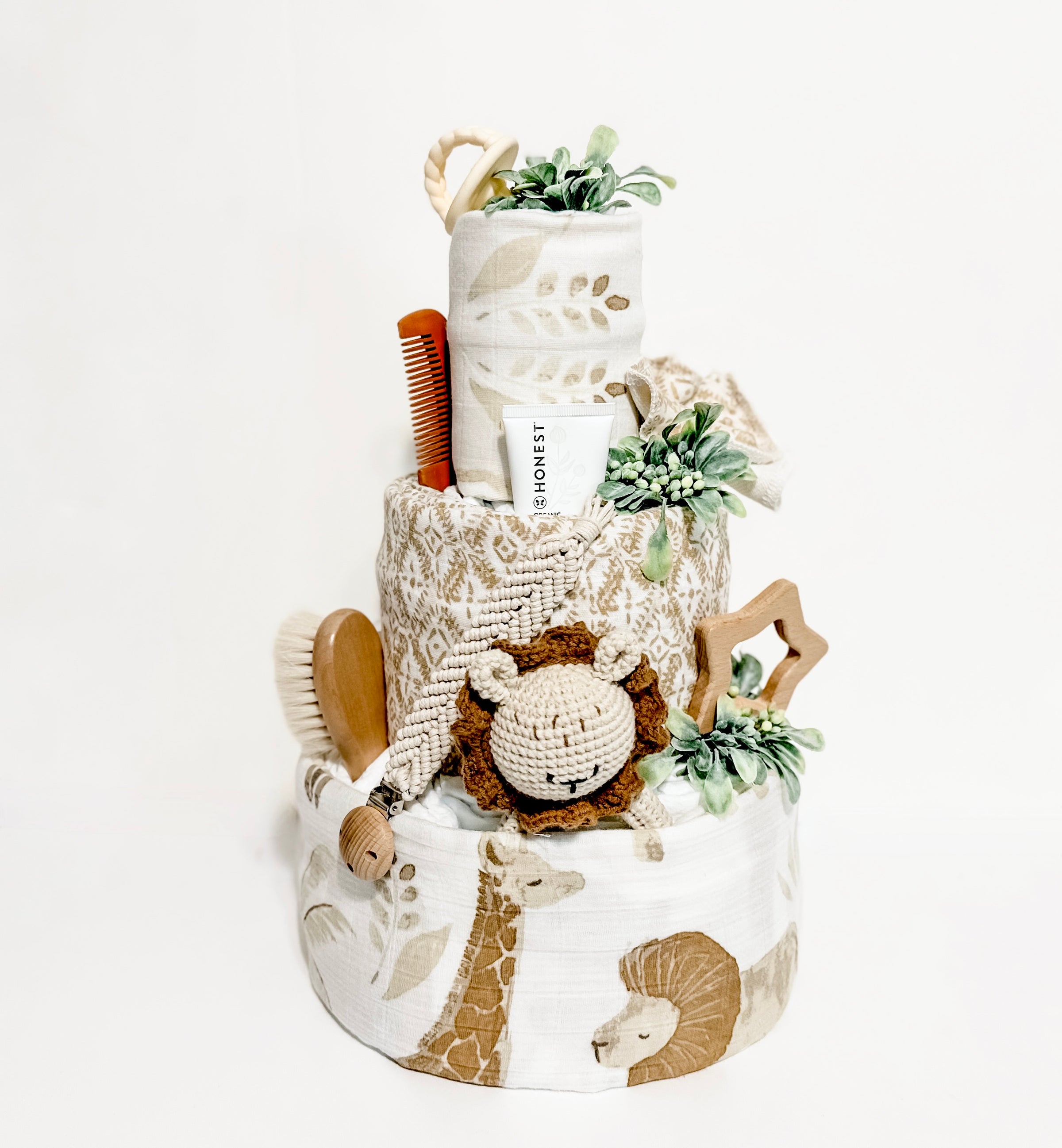 Sweet Safari Diaper Cake 3 Tier, Baby Shower Centerpiece | Tumbleweed Babies  Unique Baby Gifts and Gifts for Modern Families, image size:2400x2595