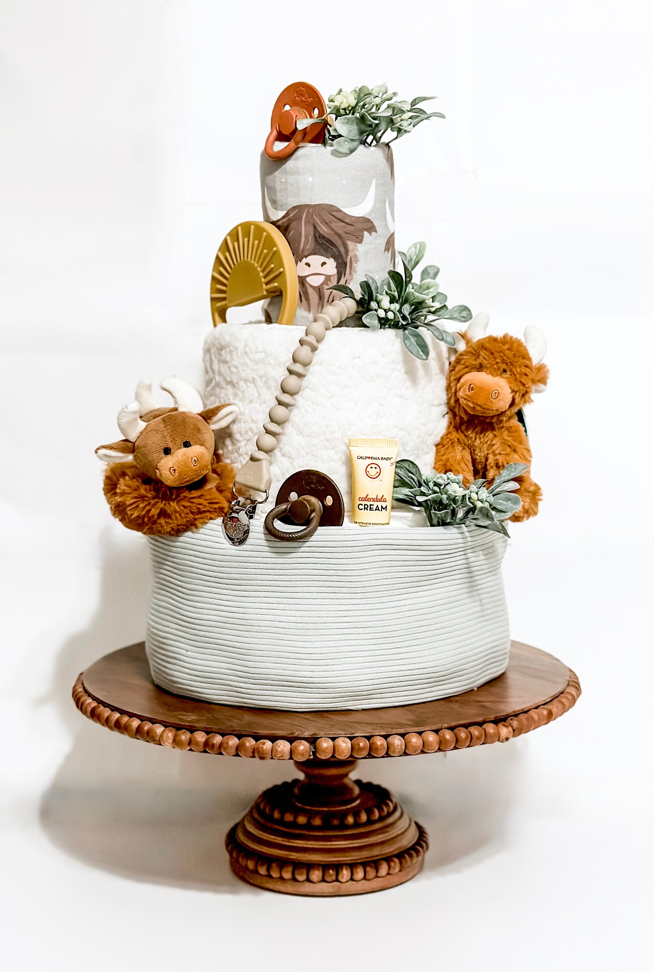 Highland Cow Baby Diaper Cake Tumbleweed Babies Unique Baby