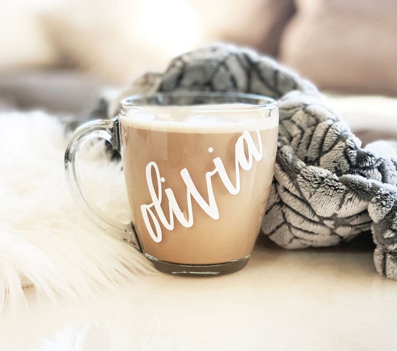 Personalized Glass Coffee Mug Tumbleweed Babies Unique Baby Gifts and Gifts for Modern Families