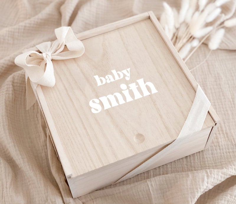 Personalized Baby Keepsake Wood Gift Box