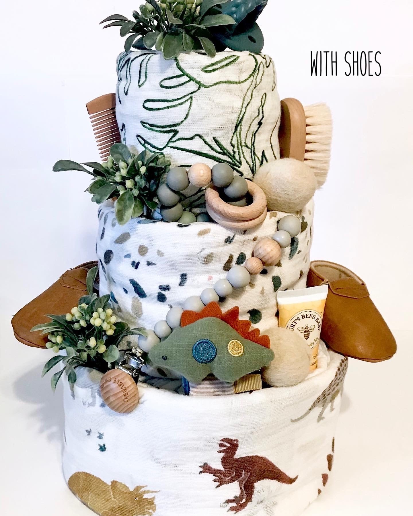 Dinosaur shop diaper cake