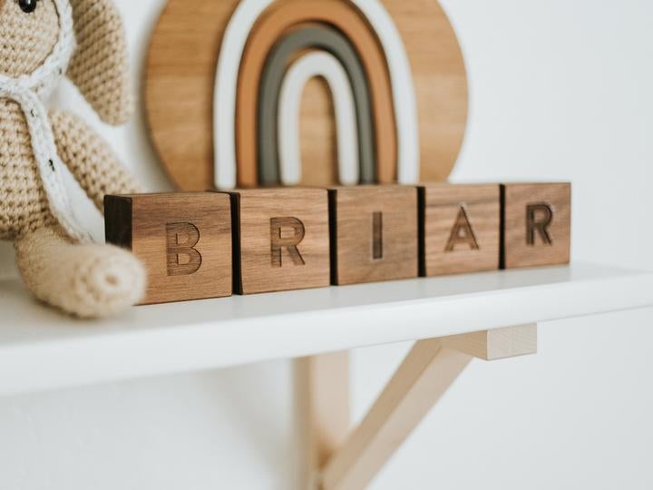 Wooden Letter Blocks / Baby Name Blocks / New Baby Gift 