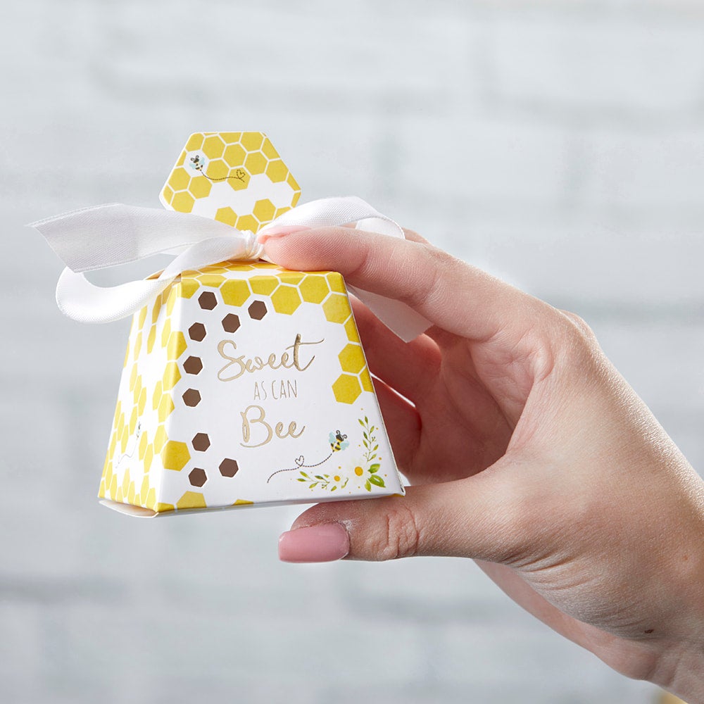 Sweet as can bee baby store shower favors
